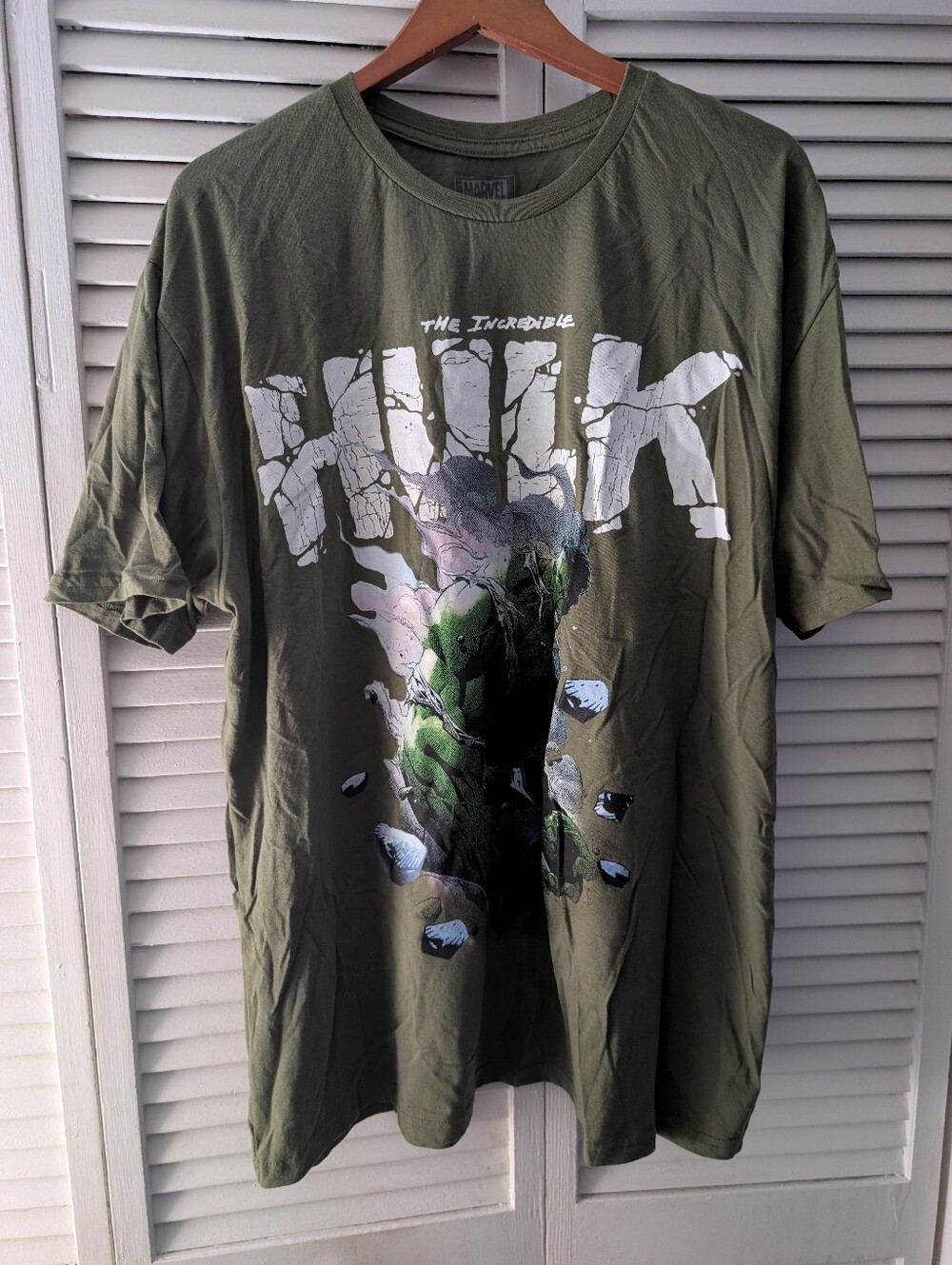 Marvel Olive Green Incredible Hulk Graphic Tee - Men's Shirt